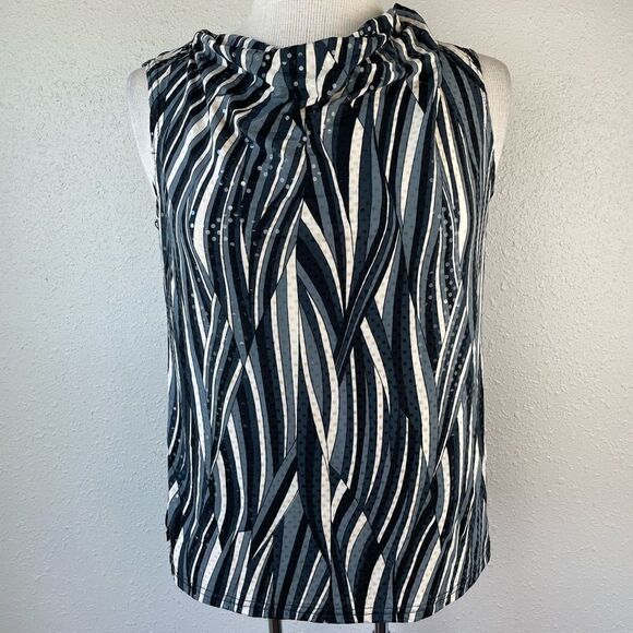 Notations Sleeveless Sequined Blouse Top Size Petite M EUC - Picture 1 of 7